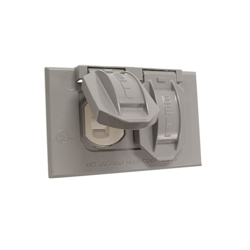 Bell Outdoor 5712-5WRTR Weatherproof Cover, 4-9/16 in L, 2-13/16 in W, Aluminum, Gray Gray