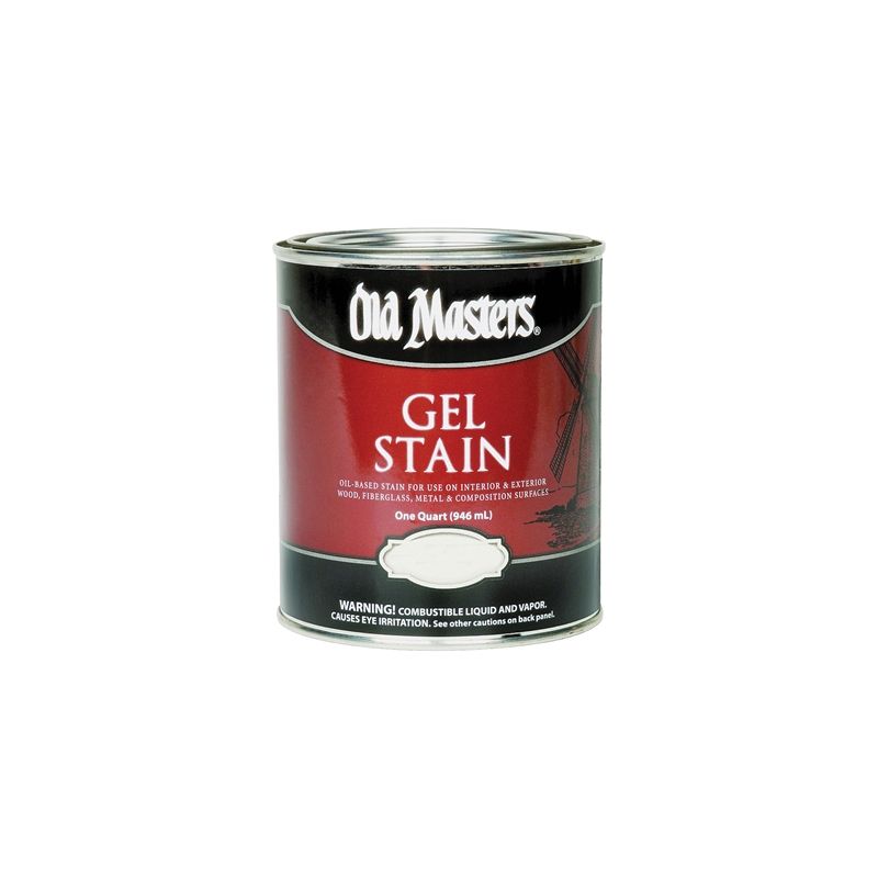 Old Masters 80404 Gel Stain, Red Mahogany, Liquid, 1 qt, Can Red Mahogany