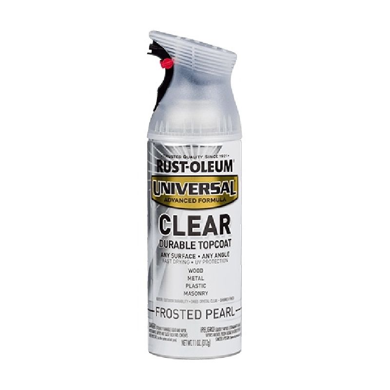 Rust-Oleum 302155 Enamel Spray Paint, Frosted Pearl Clear, 11 oz, Can Frosted Pearl Clear