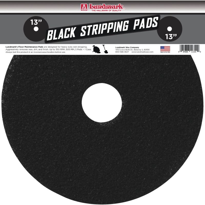 Lundmark Thick Line Black Stripping Pad 13 In., Black
