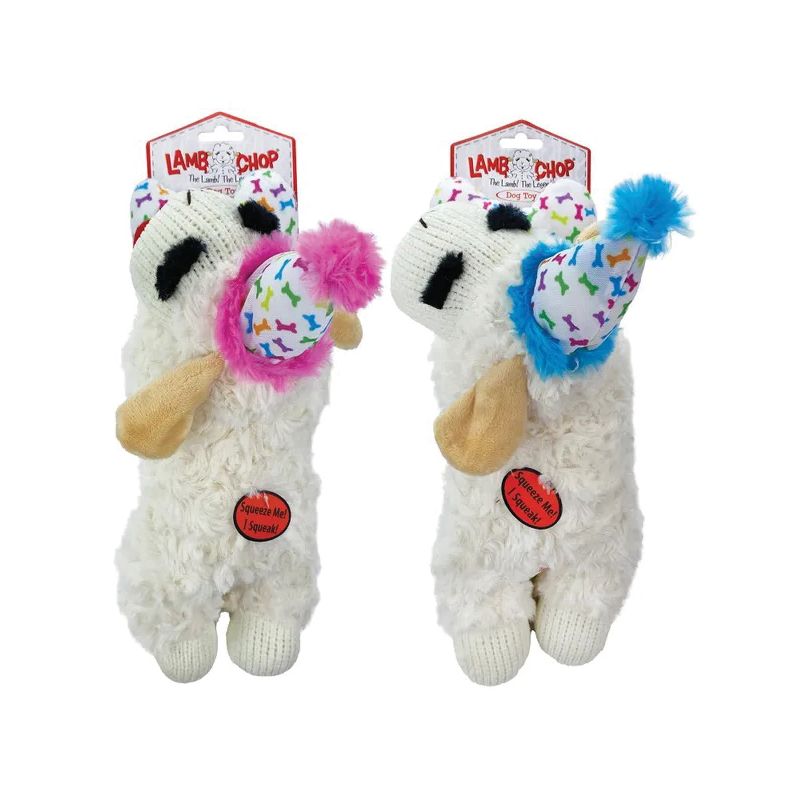 Multipet MP48706 Dog Toy, 10-1/2 in, Birthday Lamb Chop with Birthday Hat Dog Toy , Happy Birthday, Polyester 10-1/2 In