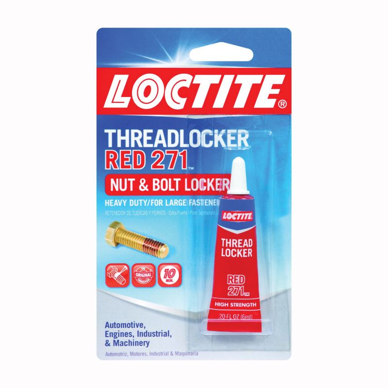 Loctite 209741 Threadlocker, Liquid, Mild, Red, 6 mL Tube Red