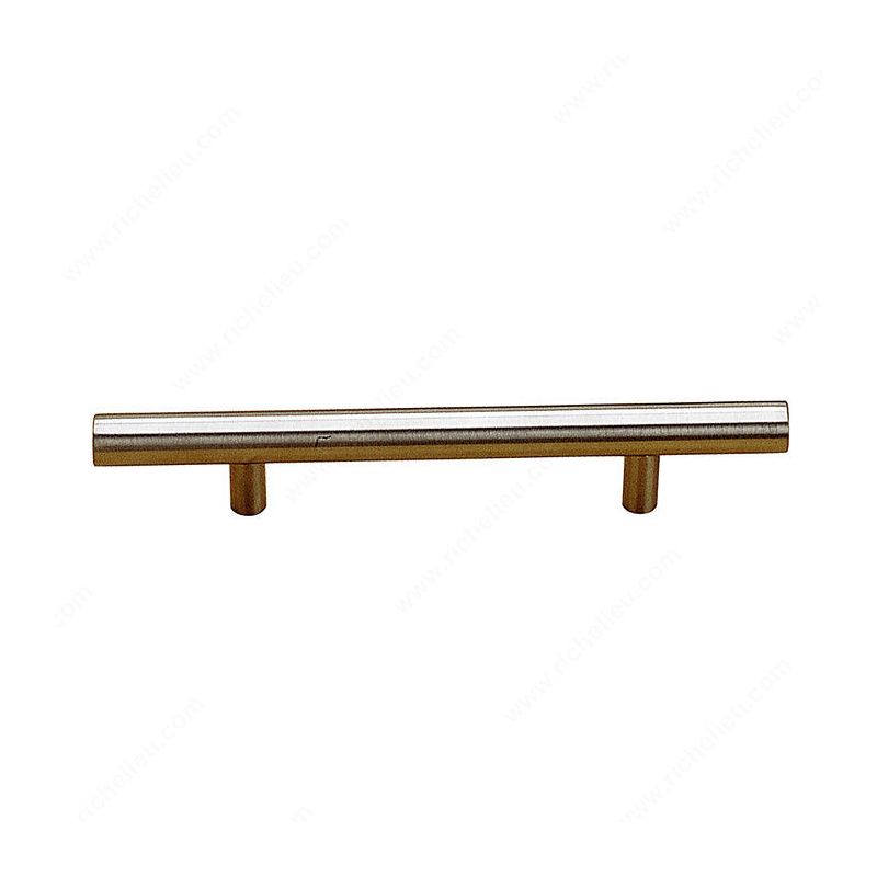 Richelieu BP348796170 Cabinet Bar Pull, 6-15/16 in L Handle, 1-11/32 in Projection, Stainless Steel, Brushed Contemporary