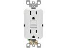 Leviton SmartLockPro Self-Test Rounded Corner GFCI Outlet White, 15