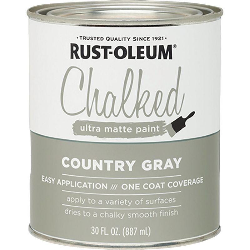 Rust-Oleum Chalked Ultra Matte Chalk Paint Country Gray, 30 Oz.