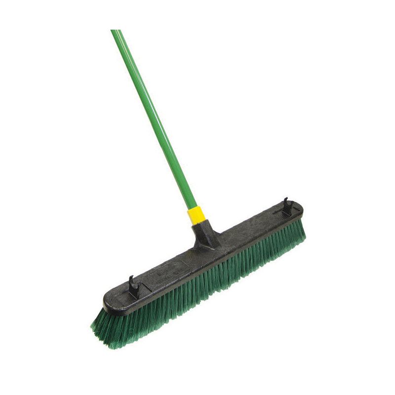 Quickie Bulldozer 538 Push Broom, 24 in Sweep Face, 3-1/8 in L Trim, Polypropylene Bristle, Acme Thread, Brown Brown