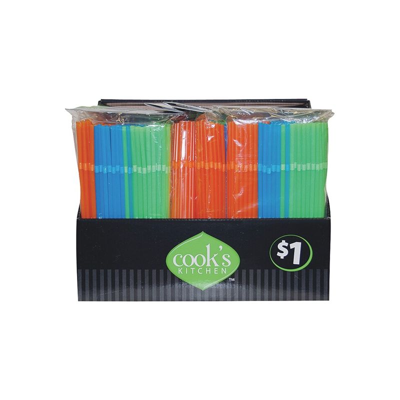 Cook&#039;s Kitchen 8864 Drinking Straw, Plastic, Assorted Assorted (Pack of 20)