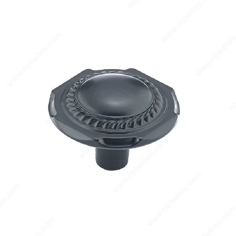 Richelieu BP2390332906 Cabinet Knob, 13/16 in Projection, Metal, Anthracite 1-1/4 In Dia, Traditional