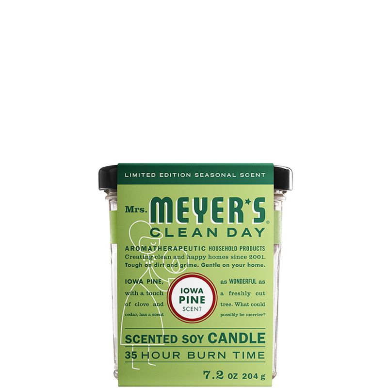Mrs. Meyer&#039;s 11376 Soy Candle, 7.2 oz Candle, Iowa Pine Fragrance