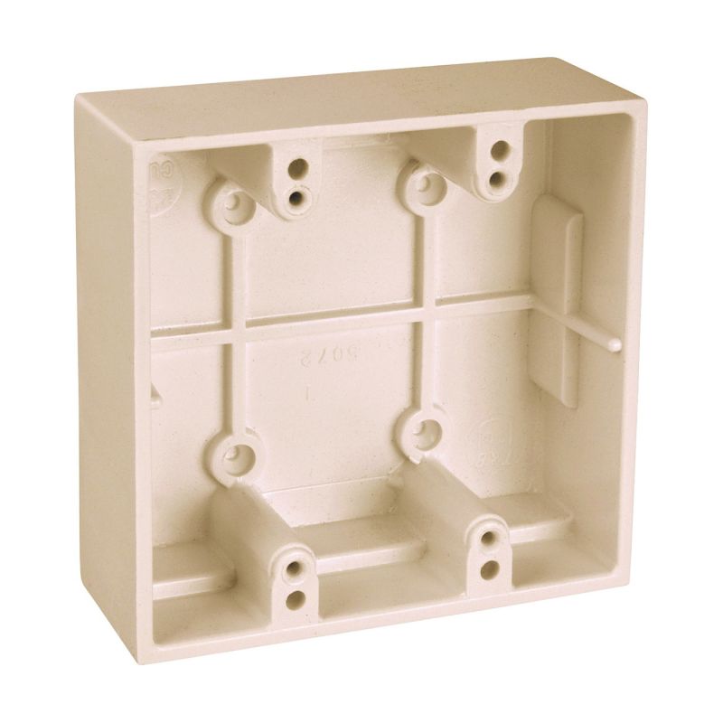 Carlon 5072-IVORY Utility Box, 2 -Gang, Plastic, Ivory, Screw Mounting Ivory