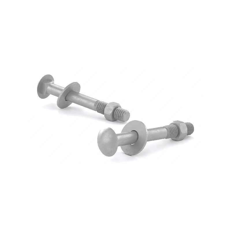 Reliable CBHDG38112B Carriage Bolt, 3/8-16 Thread, 1-1/2 in OAL, A Grade, Galvanized Steel, Coarse, Full Thread