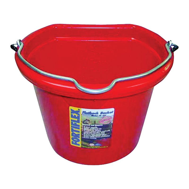 Fortex-Fortiflex FB-108 Series FB-108R Bucket, 8 qt Volume, Rubber/Polyethylene, Red Red