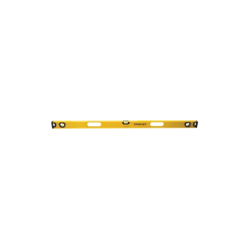Stanley STHT42420 I-Beam Level, 48 in L, 3-Vial, 2-Hang Hole, Non-Magnetic, Aluminum, Black/Yellow Black/Yellow