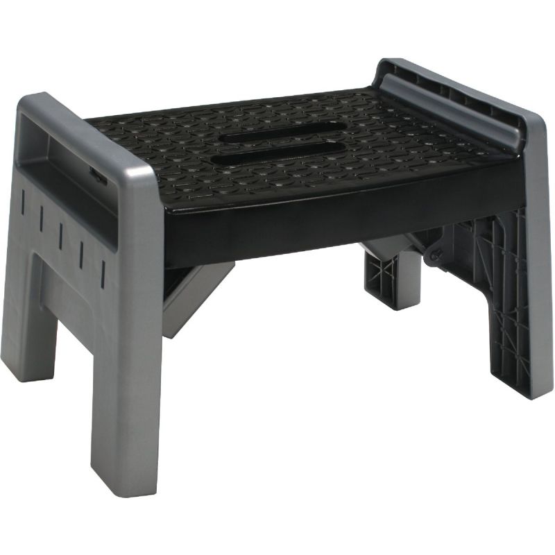 COSCO 1-Step Molded Folding Step Stool 200 Lb., Black/Platinum