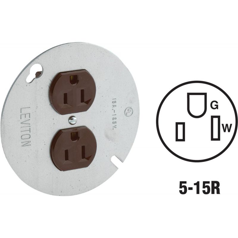 Leviton Outlet With Cover Brown