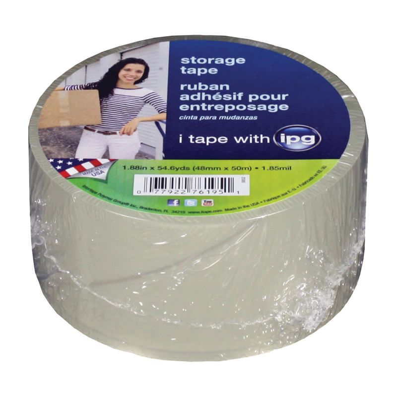 IPG 9852 Packaging Tape, 54.6 yd L, 1.88 in W, Polypropylene Backing, Clear Clear