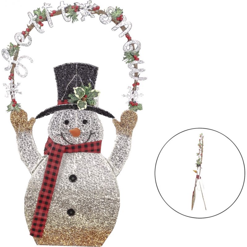 Alpine Let It Snow Snowman LED Lighted Decoration 8 In. W. X 42 In. H. X 24 In. L.