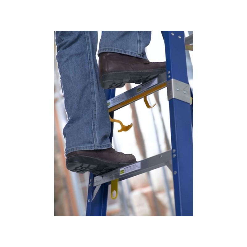 WERNER Old Blue OBEL06 Step Ladder, 10 ft Max Reach H, 5-Step, 375 lb, Type IAA Duty Rating, 3 in D Step, Fiberglass Yellow