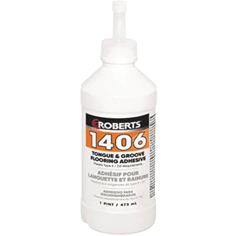 Roberts Tongue &amp; Groove Engineered Wood And Laminate Floor Adhesive Dries Clear, Pint