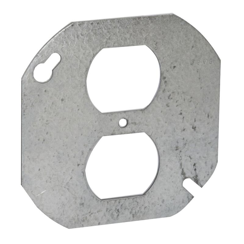 Raco 731 Electrical Box Cover, 0.063 in L, 3.63 in W, Octagonal, 1-Gang, Steel, Galvanized