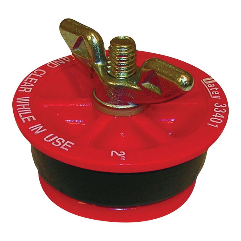 Oatey 33401 Test Plug, 2 in Connection, Plastic, Red Red