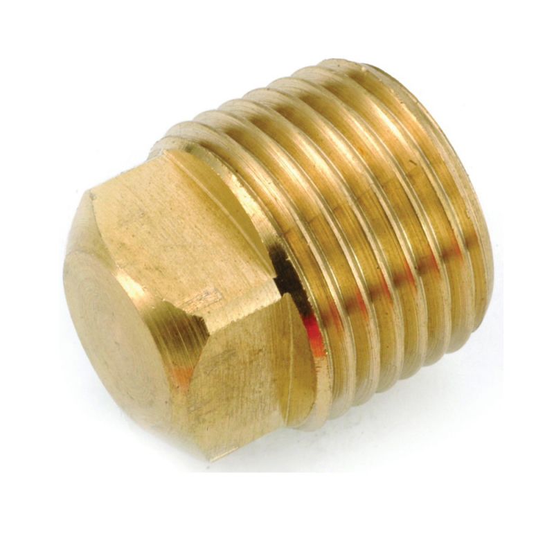 Anderson Metals 756109-06 Pipe Plug, 3/8 in, MIP, Square Head, Brass Yellow