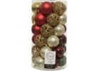Decoris Shatterproof Bauble Christmas Ornament Pearl, Oxblood, Pine Green, Gold, Red