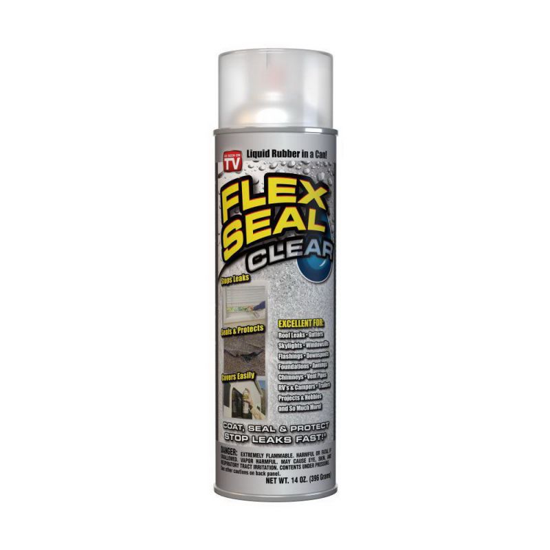 Flex Seal FSCL20C Rubberized Spray Coating, Clear, 14 oz, Can Clear