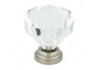 Richelieu BP1008019511 Cabinet Knob, 1-13/32 in Projection, Acrylic, Brushed Nickel 1-1/4 In Dia, Clear, Eclectic