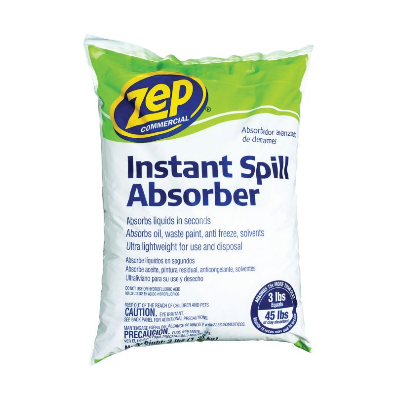 Zep ZUABS3 Spill Absorbent, 3 lb Bag, Granular, Odorless Off-White