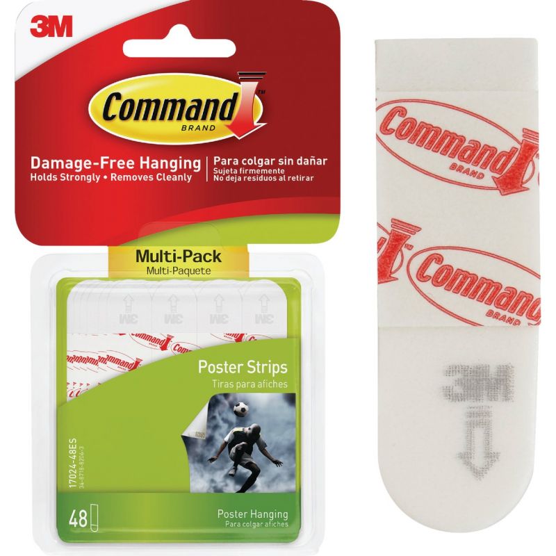 Command Assorted Poster Hanging Strips White