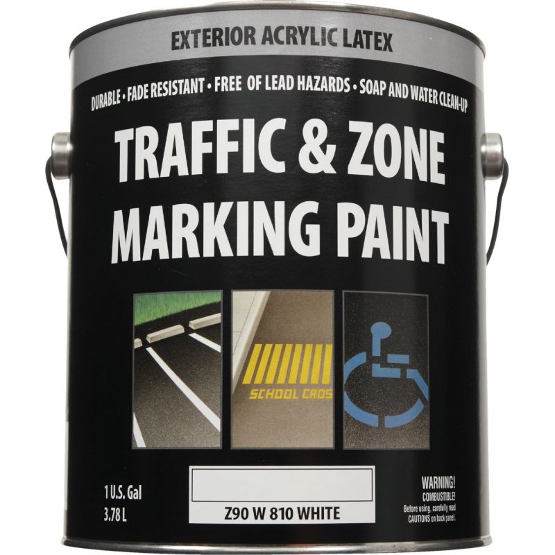 Latex Traffic And Zone Marking Traffic Paint White, 1 Gal.