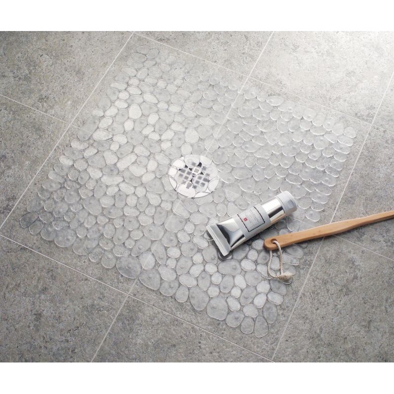 InterDesign Pebblz Square Shower Mat Clear