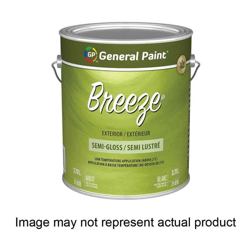 General Paint Breeze 71-054-14 Exterior Paint, Semi-Gloss, Clear Base, 1 qt Clear Base