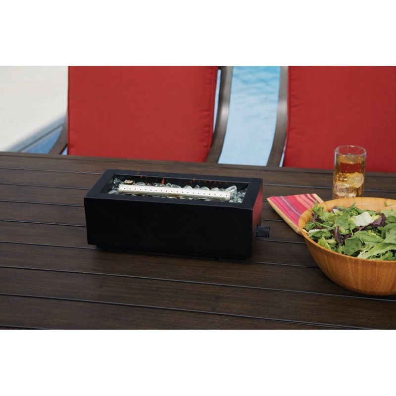 Outdoor Expressions Table Top Fire Pit Black , Rectangular