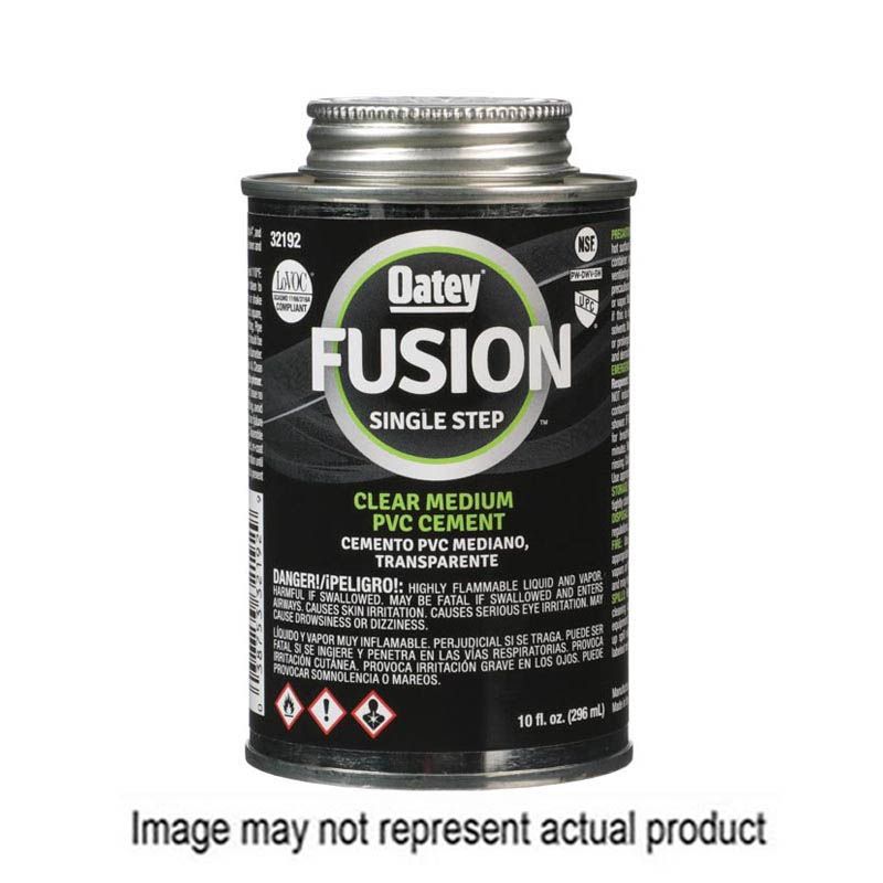 Oatey Fusion 321931 Cement, 4 oz Can, Liquid, Clear Clear