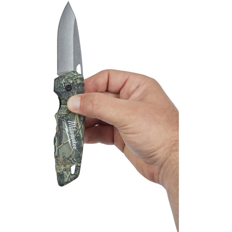 Milwaukee Fastback Camo Pocket Knife Camo, 2.95 In.