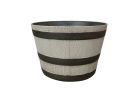 Southern Patio HDR-055457 Whiskey Barrel Planter, 15-1/2 in Dia, 9.1 in H, 15.4 in W, 15.4 in D, HDR, Birchwood/Gray Birchwood/Gray
