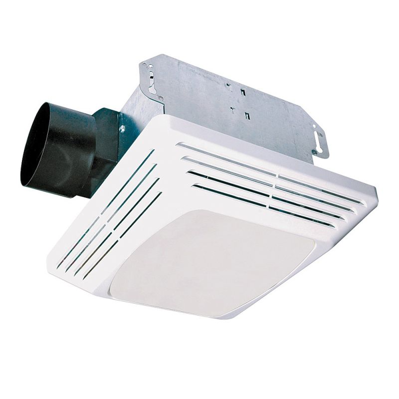 Air King ASLC50 Exhaust Fan, 1.6 A, 120 V, 50 cfm Air, 3 Sones, CFL, Fluorescent Lamp, 4 in Duct, White White