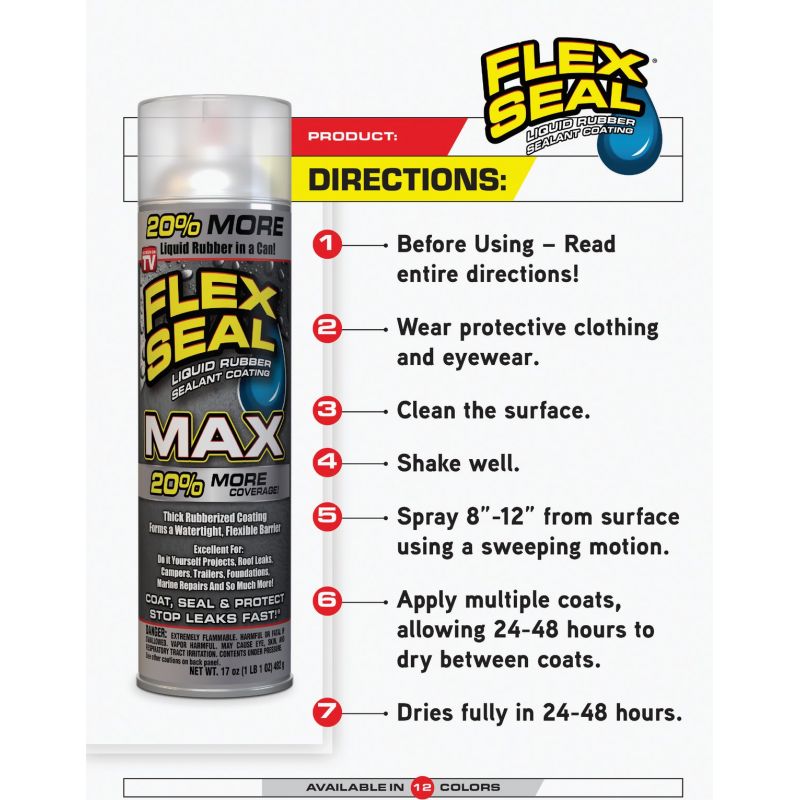 Flex Seal Spray Rubber Sealant White, 17 Oz.