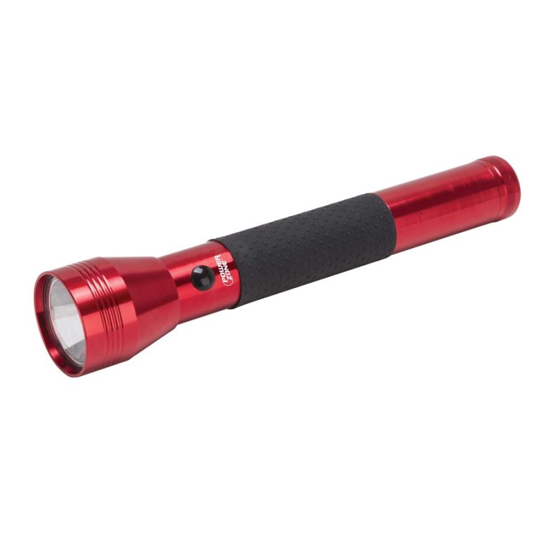 PowerZone 12164 Flashlight, D Battery, D Battery, LED Lamp, 300 Lumens, 210 m Beam Distance, 6 hrs Run Time, Red Red