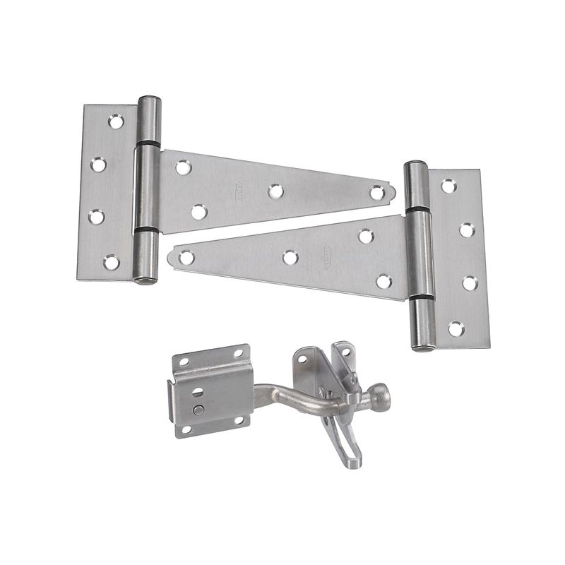 National Hardware DPV875 Series N343-434 Gate Kit, Stainless Steel, Silver, Stainless Steel, 3-Piece Silver