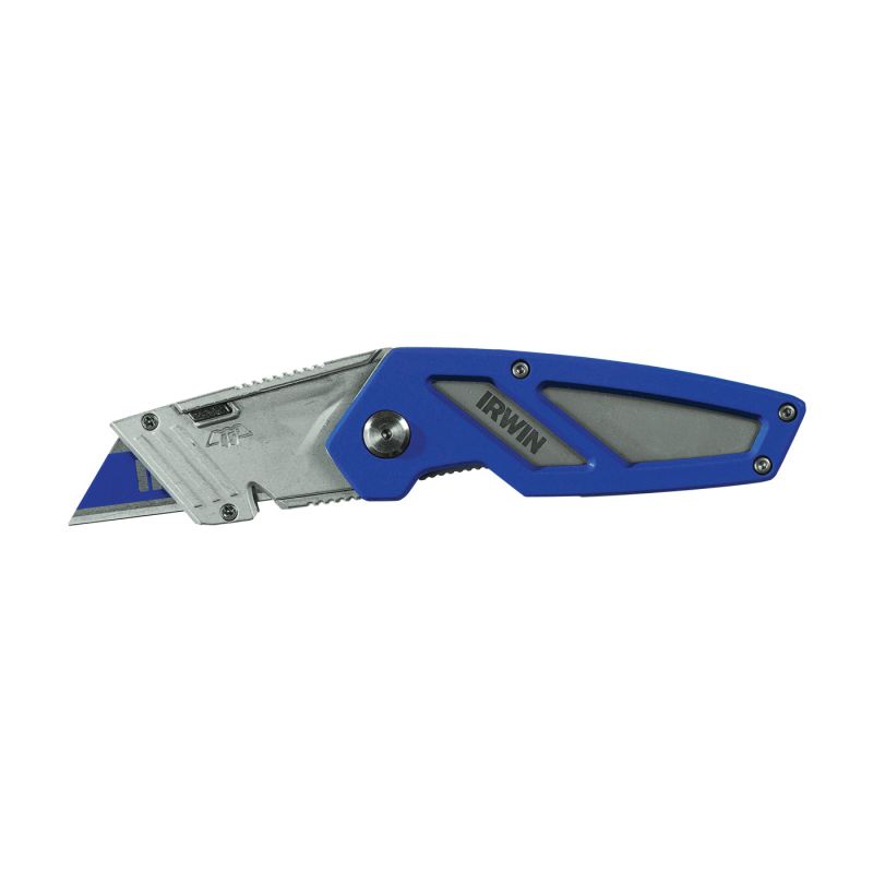 Irwin FK100 Utility Knife, 2-1/2 in L Blade, Bi-Metal Blade, Straight Handle, Blue Handle 2-1/2 In