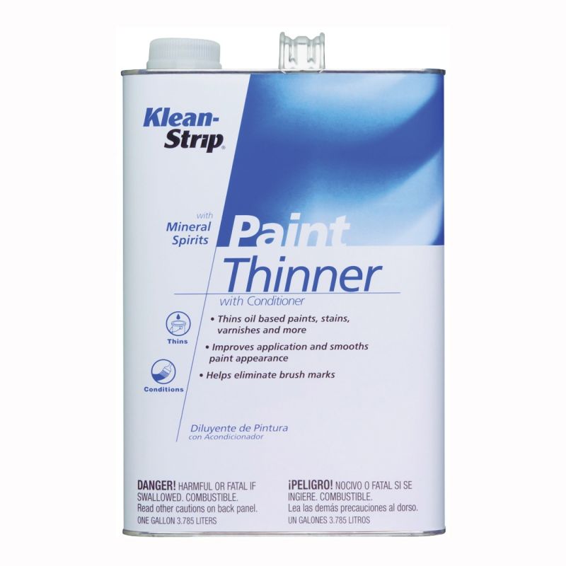 Klean Strip GKPT94002P Paint Thinner, Liquid, Free, Clear, Water White, 1 gal, Can Water White (Pack of 4)