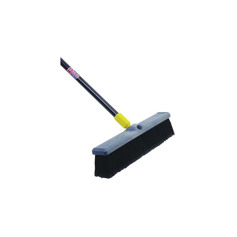 Quickie 00523 Push Broom, 18 in Sweep Face, Polypropylene Bristle, Steel Handle