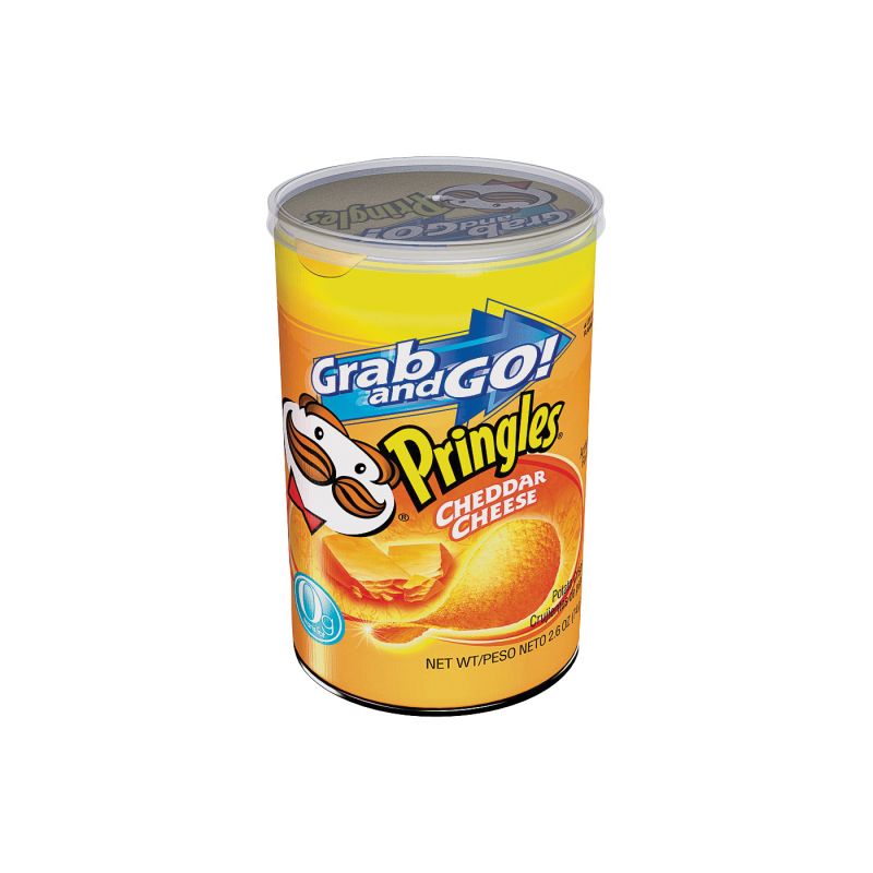 Pringles 84561 Potato Chips, Cheddar, Cheese Flavor, 2.5 oz Can (Pack of 12)