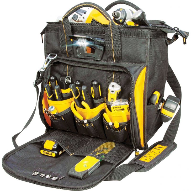 DeWalt Lighted Technician&#039;s Tool Bag Black/Yellow