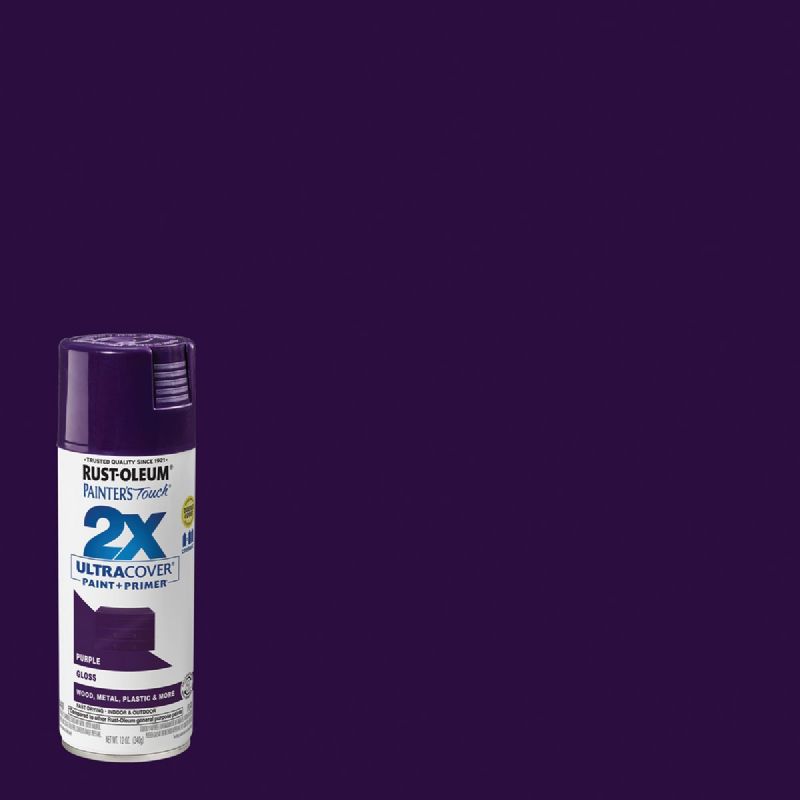 Rust-Oleum Painter&#039;s Touch 2X Ultra Cover Paint + Primer Spray Paint Purple, 12 Oz.