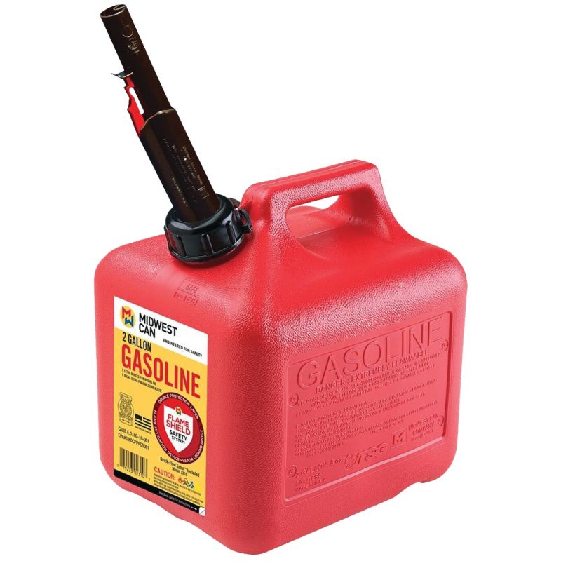Midwest Can Auto Shut-Off Fuel Can 2 Gal., Red