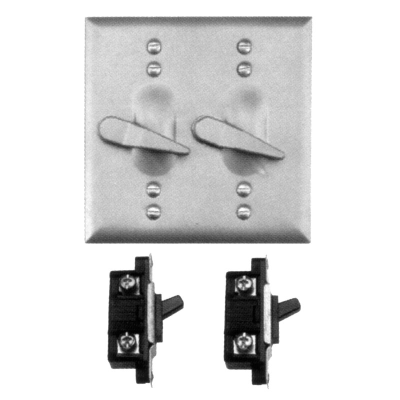 BWF TS-21V Toggle Switch Cover, 4-9/16 in L, 4-9/16 in W, Square, Aluminum, Gray, Powder-Coated Gray